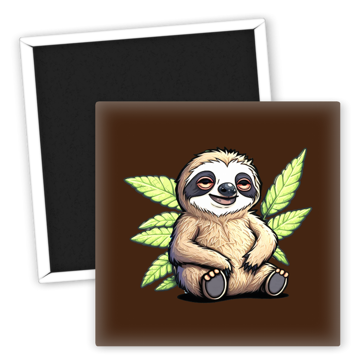 Zum Produkt Kühlschrankmagnet lustiger Faultier Weed Motiv entspannend