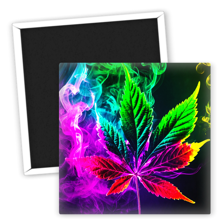 Zum Produkt Bunter Kühlschrankmagnet Blätter Design für Weed Liebhaber
