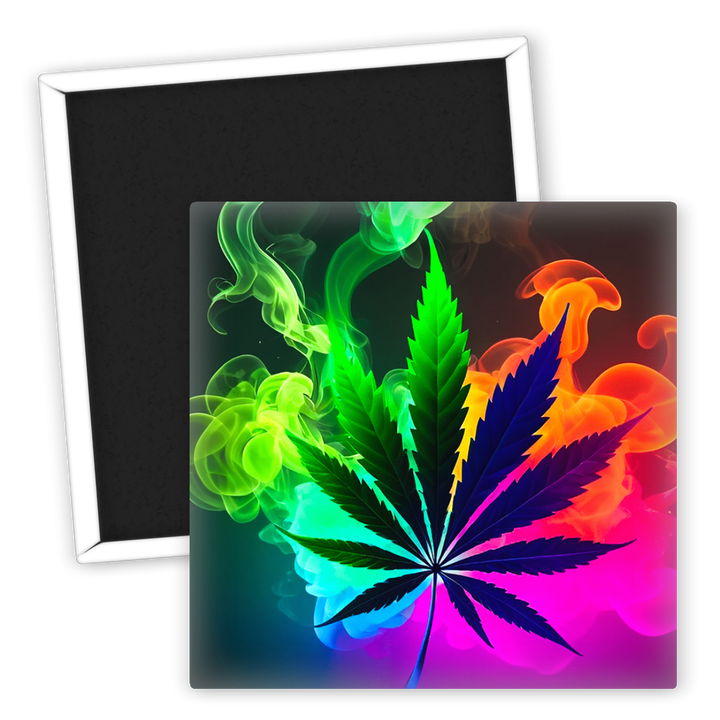Zum Produkt Bunter Kühlschrankmagnet mit Cannabisblatt und Rauchmotiven