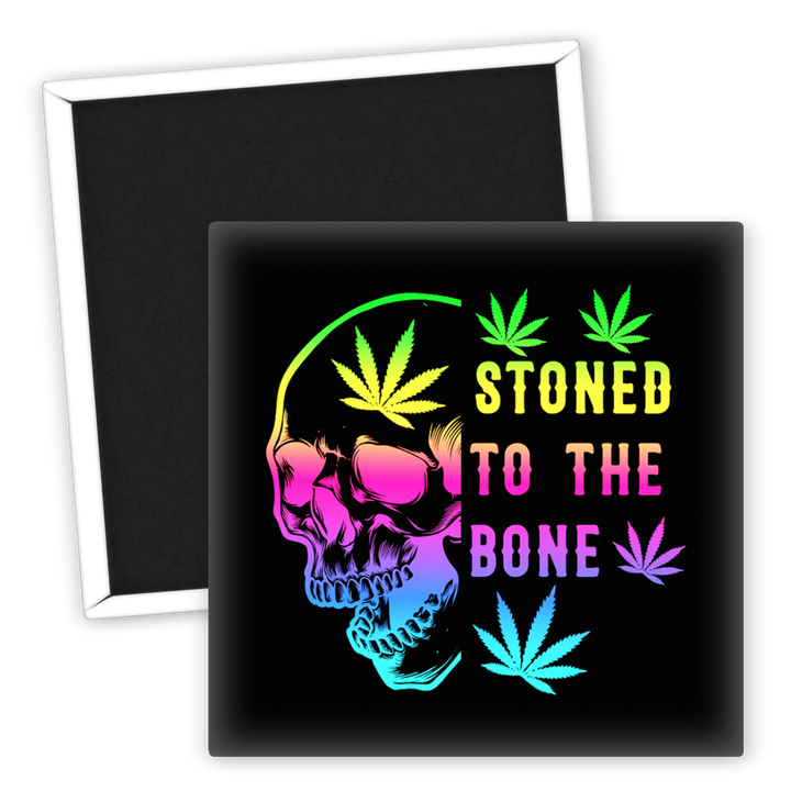 Zum Produkt Kühlschrankmagnet Stoned to the Bone mit Hanfblatt Motiv