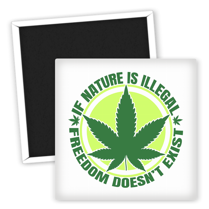 Zum Produkt Kühlschrankmagnet Weed Freiheit Natur Illegal Design