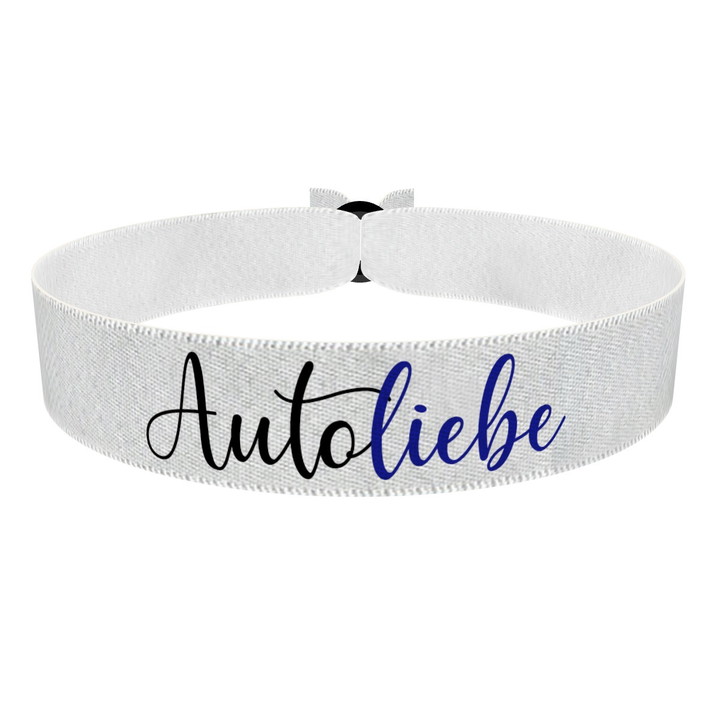 Zum Produkt Autoliebe blau/weiß Stoffarmband