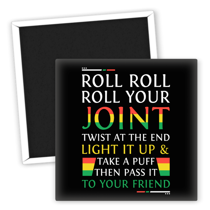 Zum Produkt Kühlschrankmagnet Roll Your Joint Rasta Style Weed Motiv