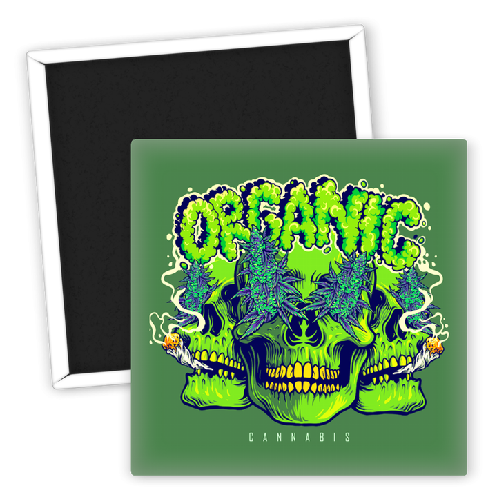 Zum Produkt Kreativer Kühlschrankmagnet Organische Cannabis Skull Grafik