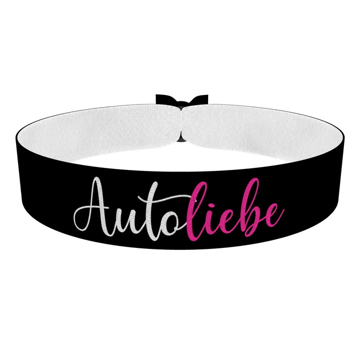 Zum Produkt Autoliebe pink/schwarz Stoffarmband