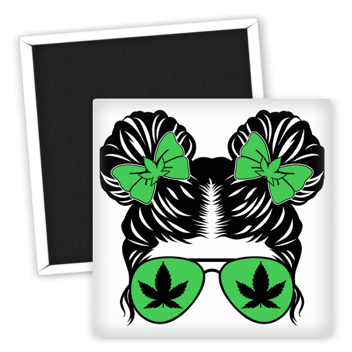 Zum Produkt Kühlschrankmagnet mit künstlerischem Weed-Motiv Sonnenbrille