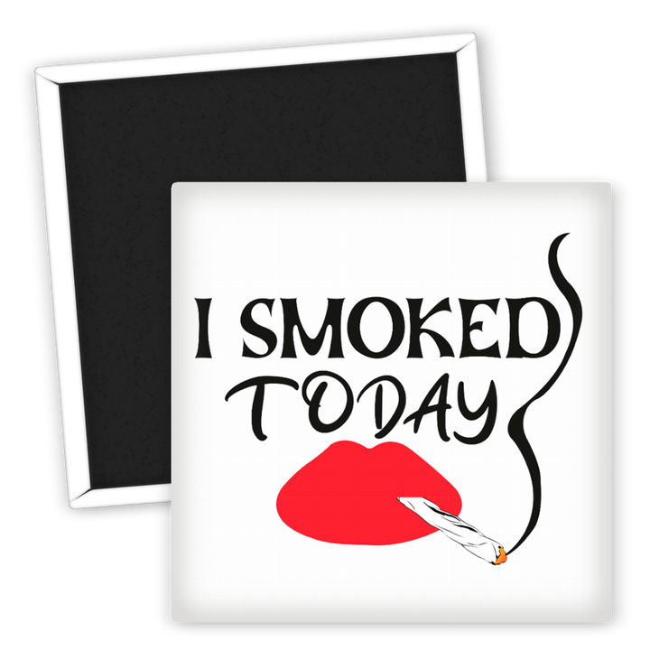 Zum Produkt Kühlschrankmagnet Weed I Smoked Today mit Lippenmotiv