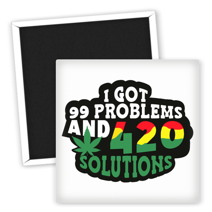 Zum Produkt Kühlschrankmagnet 99 Problems 420 Solutions Weed Motiv