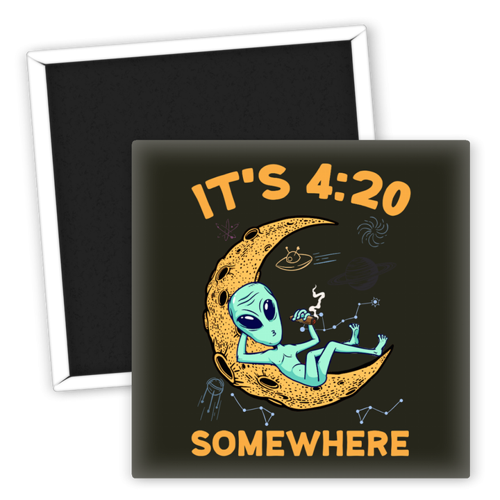 Zum Produkt Kühlschrankmagnet Alien 420 Motiv für Weed Liebhaber