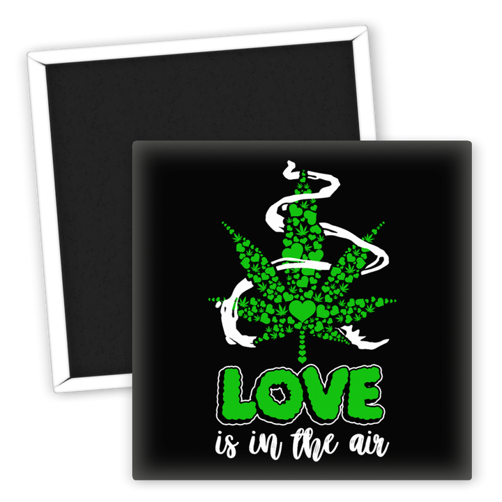 Zum Produkt Kühlschrankmagnet Love is in the Air Weed Motive Grün