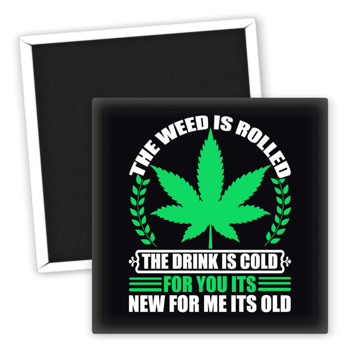 Zum Produkt Kühlschrankmagnet Weed Motiv Drink kalt für Kiffer-Fans