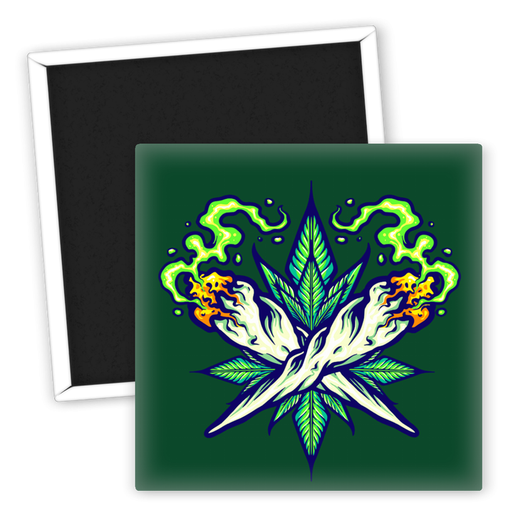 Zum Produkt Kreativer Kühlschrankmagnet mit Weed-Motiv und Feuerdesign
