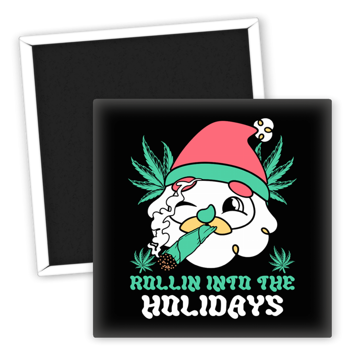 Zum Produkt Kühlschrankmagnet Rollin into the Holidays Weed Design