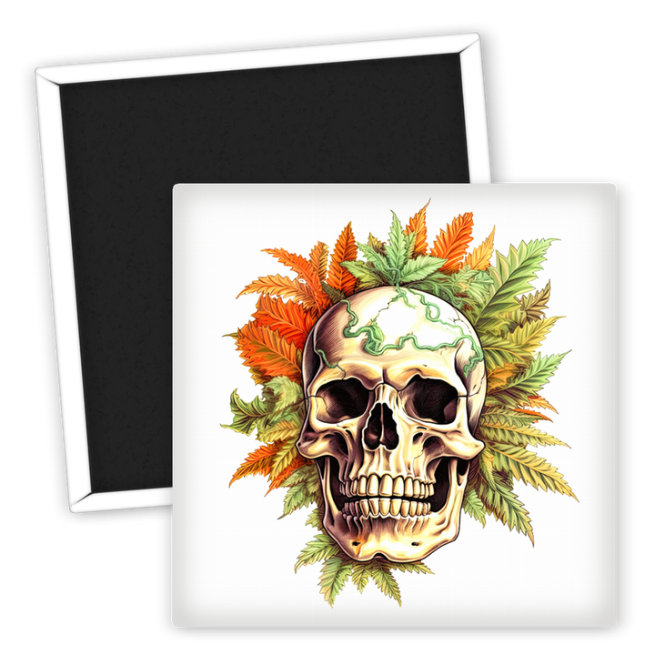 Zum Produkt Kreativer Kühlschrankmagnet Totenkopf mit Hanfblättern