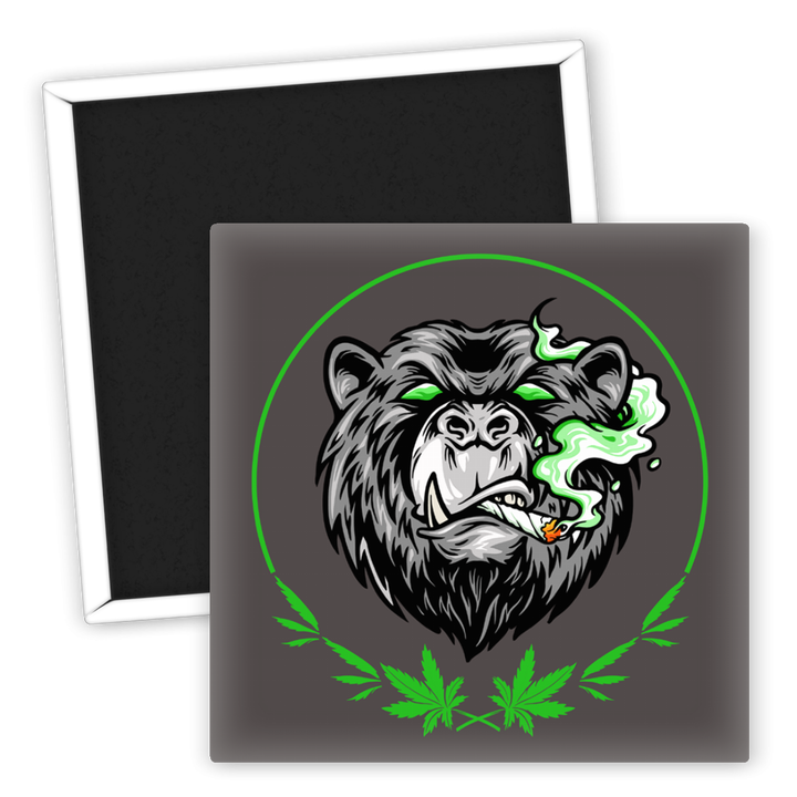 Zum Produkt Kühlschrankmagnet Gorilla mit Weed und Rauchmotiv