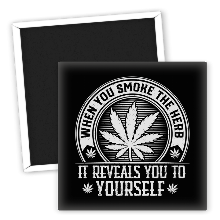 Zum Produkt Kühlschrankmagnet Weed Motiv Selbstentdeckung Kräuter Design