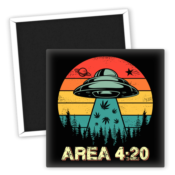 Zum Produkt Kühlschrankmagnet Area 420 UFO mit Hanf Motiv retro Style