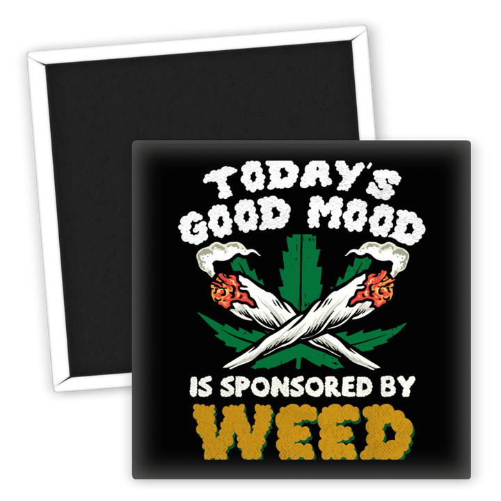 Zum Produkt Kühlschrankmagnet Good Mood Sponsored by Weed Motiv