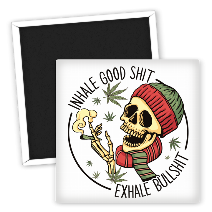 Zum Produkt Kühlschrankmagnet Inhale Good Shit Exhale Bullshit Weed Art