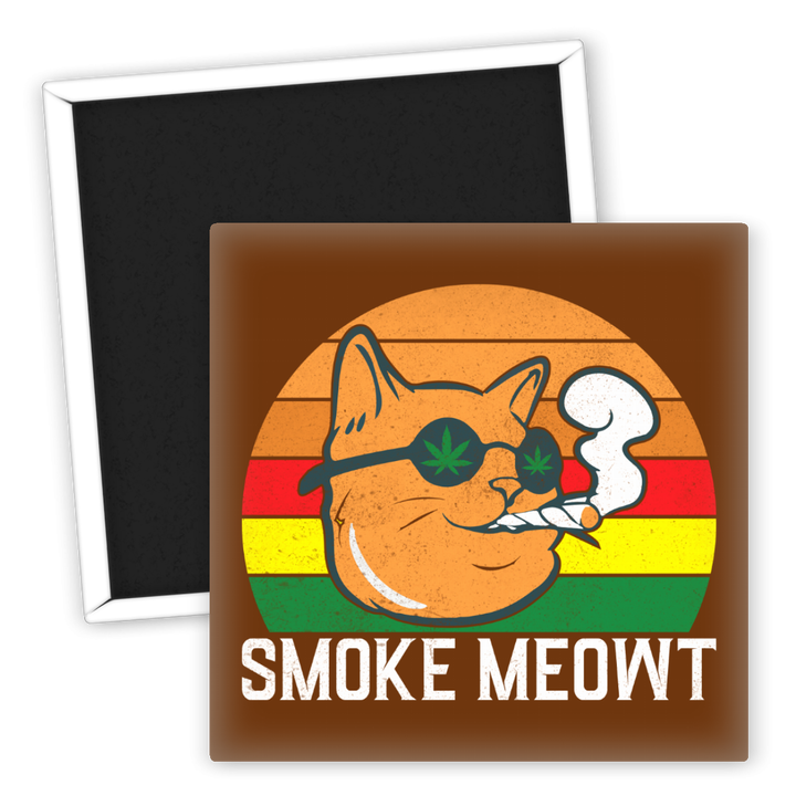 Zum Produkt Kühlschrankmagnet Smoke Meowt Katzen Weed Motiv