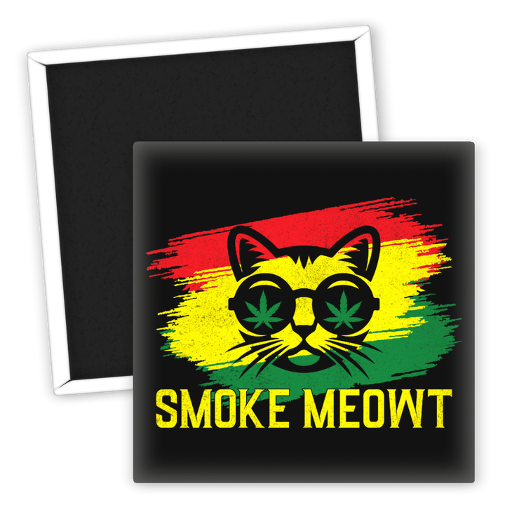 Zum Produkt Kühlschrankmagnet Smoke Meowt Katzenmotiv für Weed-Liebhaber