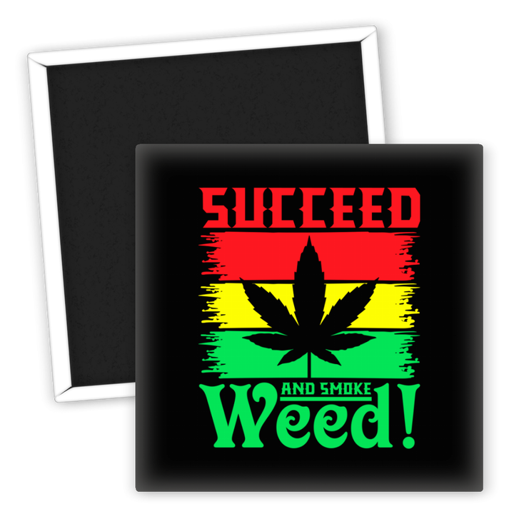 Zum Produkt Kühlschrankmagnet Weed Succeed und Smoke farbenfroh gestaltet