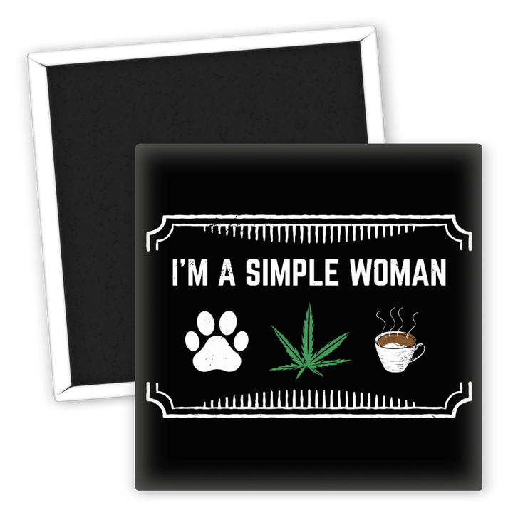 Zum Produkt Kühlschrankmagnet Simple Woman Weed Kaffee Pfote Motiv