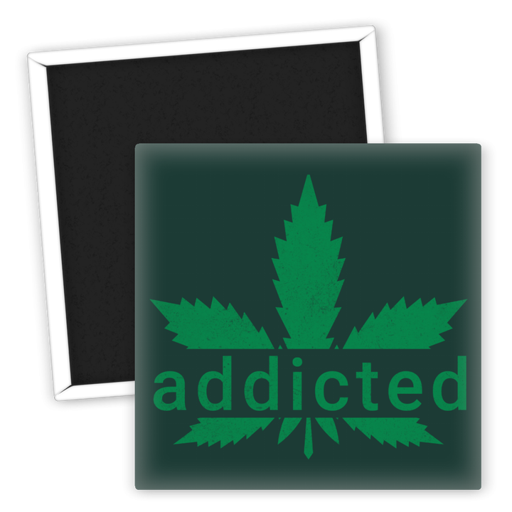 Zum Produkt Kühlschrankmagnet Weed Design Addicted Hanfblatt Geschenk