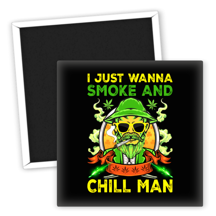Zum Produkt Kühlschrankmagnet Chill Man mit Weed Motiv für Cannabisliebhaber