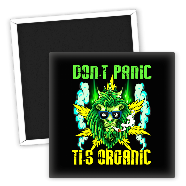 Zum Produkt Kühlschrankmagnet Don't Panic TIS Organic Weed Lion
