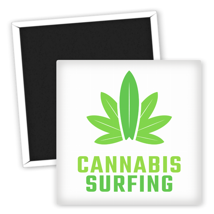 Zum Produkt Kühlschrankmagnet Cannabis Surfing Leaf Design Grüner Genuss