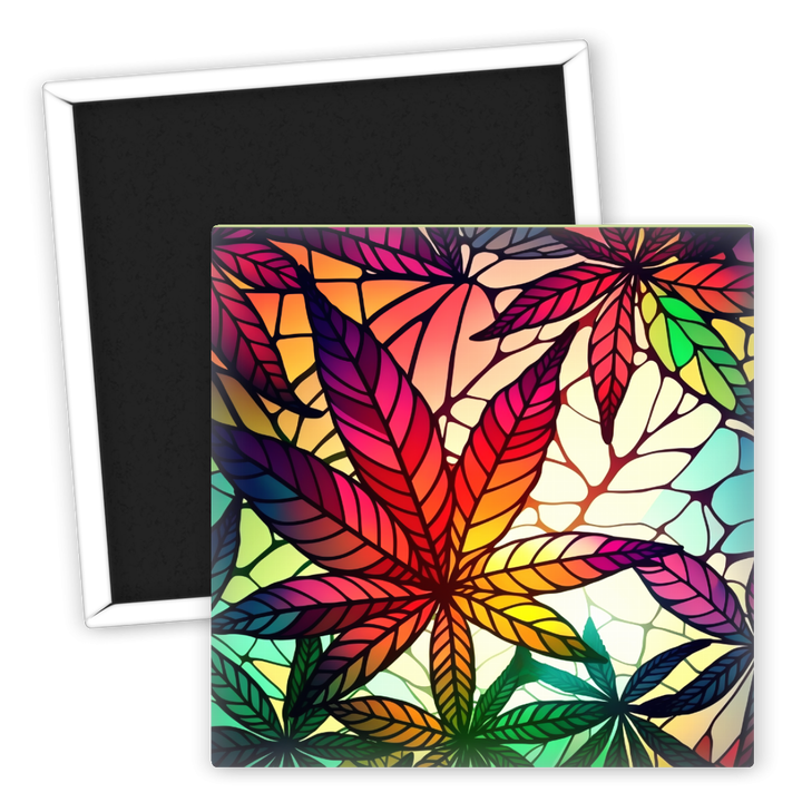 Zum Produkt Bunter Kühlschrankmagnet mit Weed Blattmotiv für Sammler