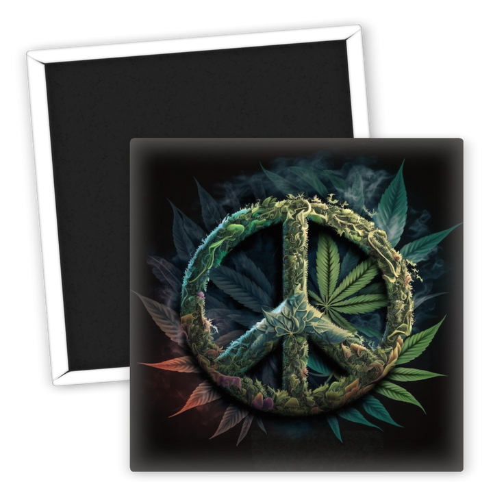 Zum Produkt Kreativer Kühlschrankmagnet mit Peace-Zeichen und Hanfmotiv