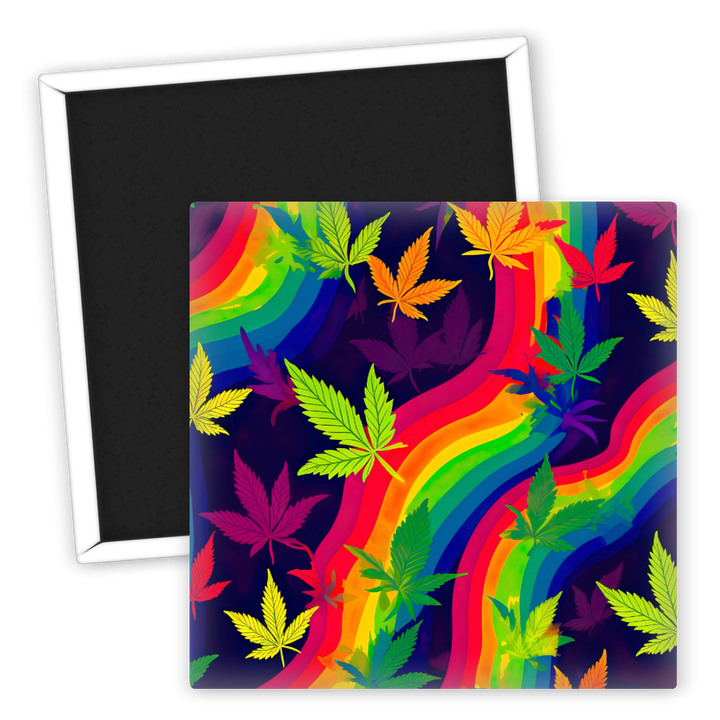 Zum Produkt Kühlschrankmagnet Rainbow Weed Leaf farbenfroh und bunt