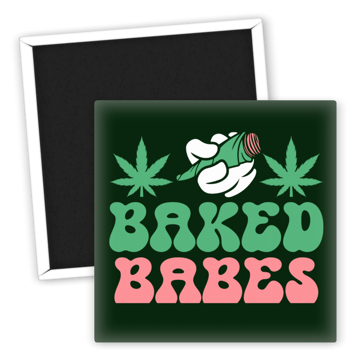Zum Produkt Kühlschrankmagnet Baked Babes mit Hanf Motiv für Weed Fans
