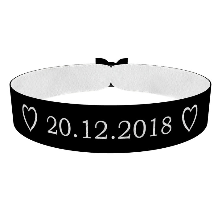 Zum Produkt Herz Datum Stoffarmband