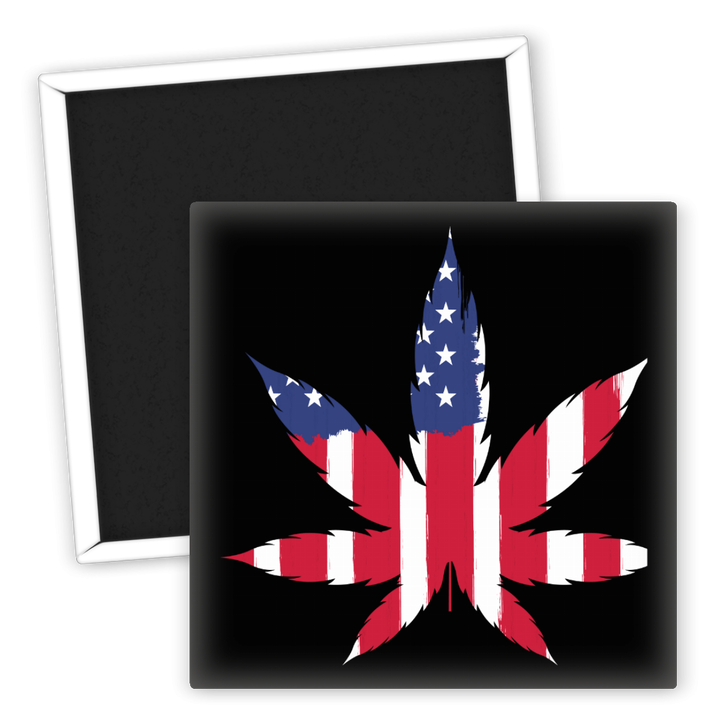 Zum Produkt Kühlschrankmagnet USA Weed Motiv Hanfblatt Flagge