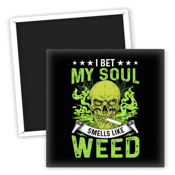 Zum Produkt Kühlschrankmagnet Skull Smells Like Weed Grünes Design