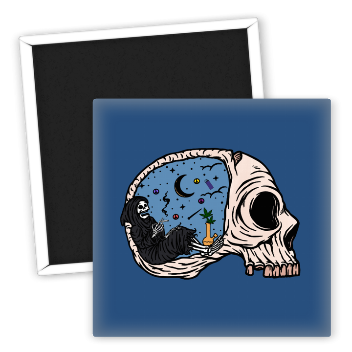 Zum Produkt Kreativer Kühlschrankmagnet Totenkopf mit Weed Motiven