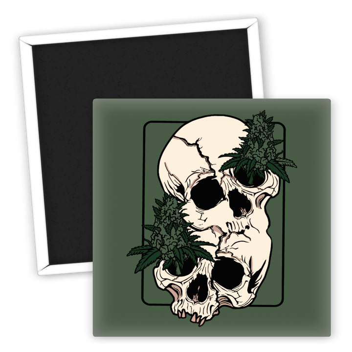 Zum Produkt Kühlschrankmagnet Skull mit Weed Design für Cannabis Liebhaber