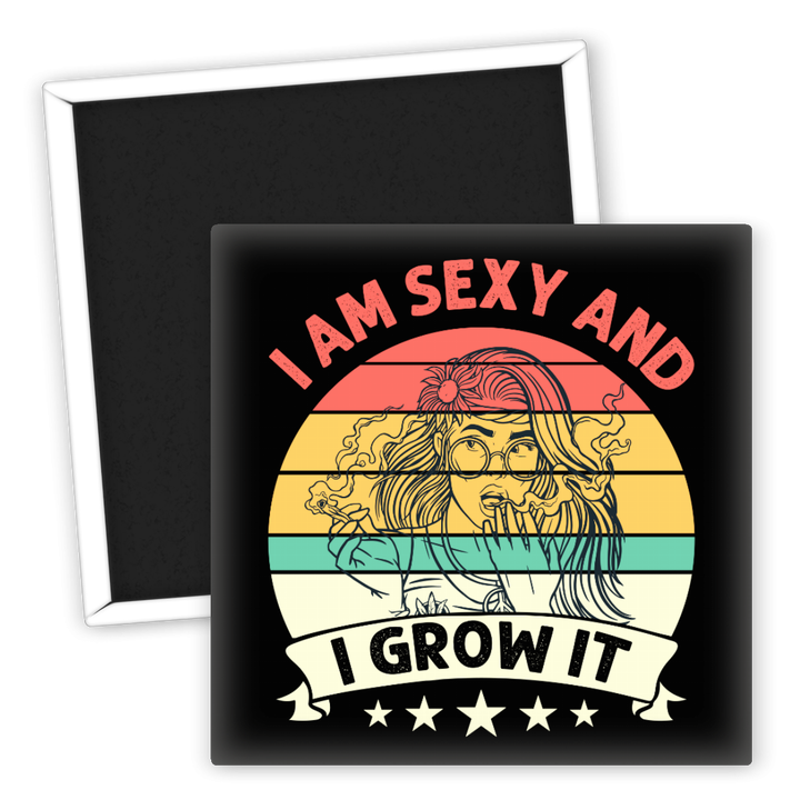 Zum Produkt Kühlschrankmagnet Sexy Weed Girl I Grow It Retro Style