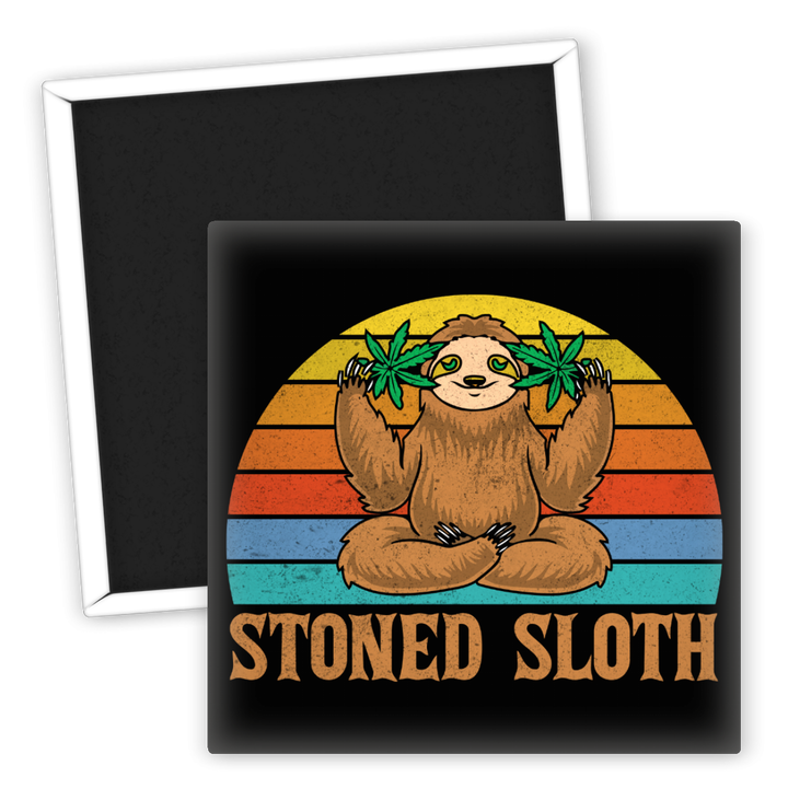 Zum Produkt Stoned Sloth Kühlschrankmagnet mit Weed Motiv  Geschenkidee