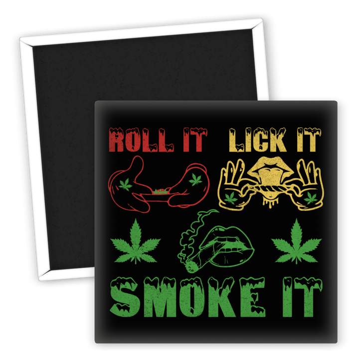 Zum Produkt Kühlschrankmagnet Weed Roll Lick Smoke Motiv für Cannabis Fans