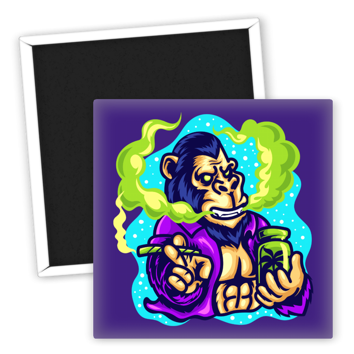 Zum Produkt Kühlschrankmagnet Gorilla mit Weed Motiv für Cannabis Fans