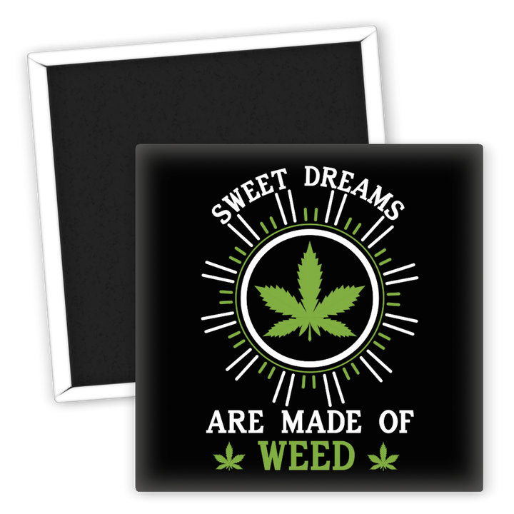 Zum Produkt Kühlschrankmagnet Sweet Dreams Weed Motiv grün schwarz