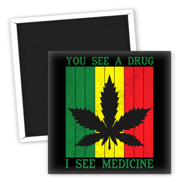 Zum Produkt Kühlschrankmagnet Weed Motiv Medizinische Pflanze Farbenfroh