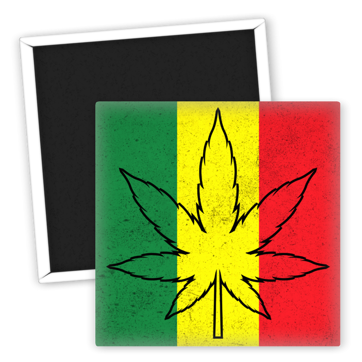 Zum Produkt Kühlschrankmagnet Cannabisblatt Rasta Motiv für Weedliebhaber