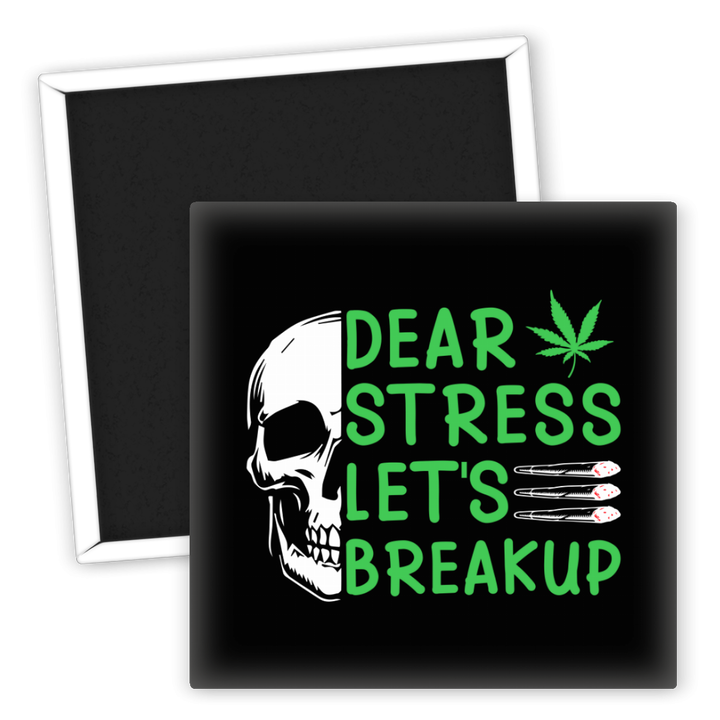 Zum Produkt Kühlschrankmagnet Weed Stress Lets Breakup Skull Design