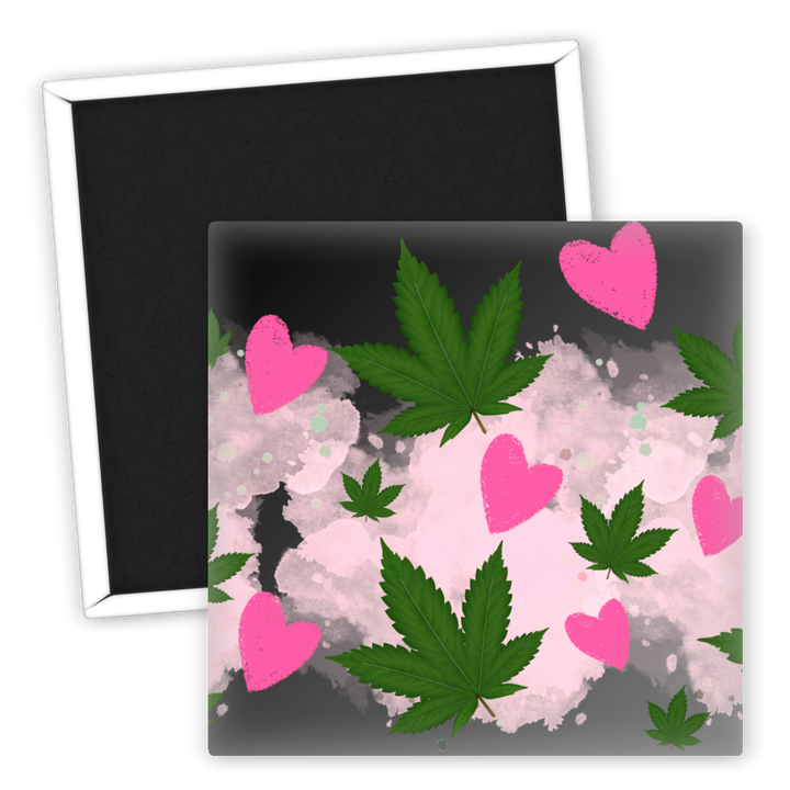 Zum Produkt Kühlschrankmagnet Weed Herzblätter bunt kreativ dekorativ