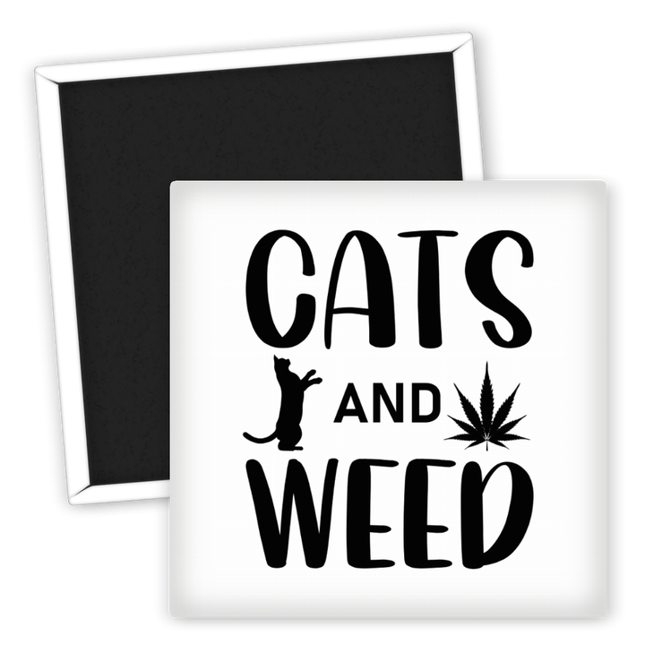 Zum Produkt Kühlschrankmagnet Cats and Weed für Tierliebhaber und Genussraucher